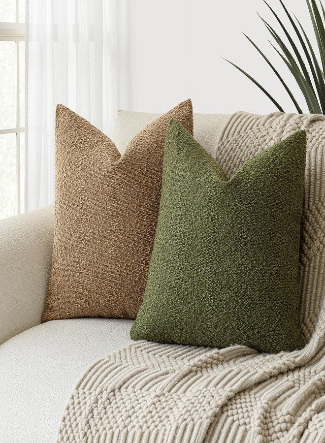 Foindtower Textured Boucle Throw Pillow Covers Accent Solid Pillow Cases Cozy Soft Decorative Couch Cushion Case for Chair Sofa Bedroom Living Room Home Decor, 20 x 20 Inch,Green - Image 5